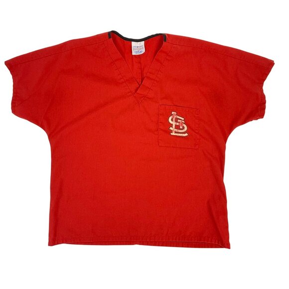 STL Cardinals Unisex Scrub Top Cherokee Uniform Top One Size - Picture 1 of 4